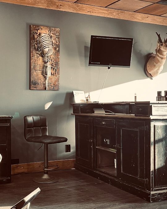 Barber stations and mirrors
